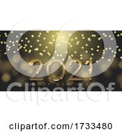 Poster, Art Print Of Gold And Black Happy New Year Design 0212