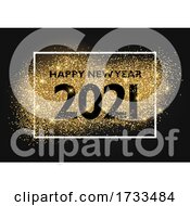 Happy New Year Background With Glittery Gold Design