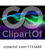 Poster, Art Print Of 3d Abstract Background With Flowing Lines And Particles