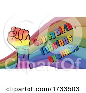 Poster, Art Print Of Rainbow And Fist With Gay By Birth Fabulous By Choice Text
