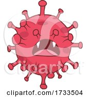Cartoon Red Corona Virus Monster