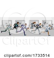 Poster, Art Print Of Business People Running Race Competition Concept