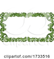 Poster, Art Print Of Filigree Heraldry Leaf Pattern Floral Border Frame