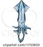 Poster, Art Print Of Blue Squid