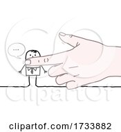 Poster, Art Print Of Hand Silencing A Stick Business Man