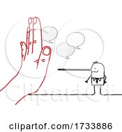Poster, Art Print Of Hand Blocking A Lying Stick Business Man