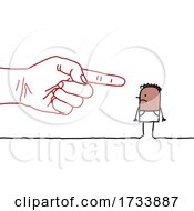 Poster, Art Print Of Hand Pointing At A Black Stick Man