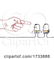 Hand Pointing At A Gay Stick Couple
