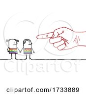 Poster, Art Print Of Hand Pointing At A Lesbian Stick Couple