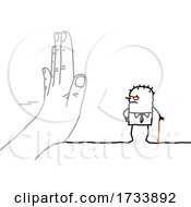 Poster, Art Print Of Hand Blocking At Senior Stick Man