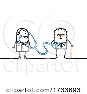 Poster, Art Print Of Stick Geriatric Doctor And Patient
