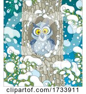 Poster, Art Print Of Cute Owl In A Tree Hollow