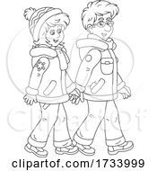 Poster, Art Print Of Black And White Couple Taking A Winter Walk