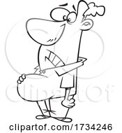 Poster, Art Print Of Clipart Outline Cartoon Man With A Pot Belly