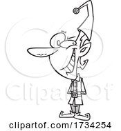 Clipart Lineart Cartoon Shady Christmas Elf