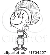 Poster, Art Print Of Clipart Outline Cartoon South African Girl