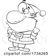 Clipart Lineart Cartoon Confident Santa
