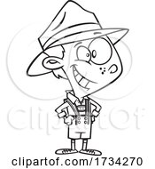 Clipart Lineart Cartoon German Boy
