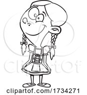 Clipart Lineart Cartoon German Girl