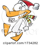 Poster, Art Print Of Clipart Cartoon Walking Christmas Duck