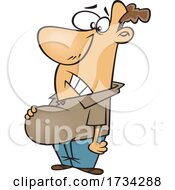 Poster, Art Print Of Clipart Cartoon Man With A Pot Belly
