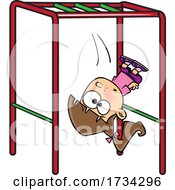 Clipart Cartoon Girl Falling Off Of Monkey Bars On A Playground