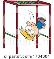 Clipart Cartoon Boy Falling Off Of Monkey Bars On A Playground