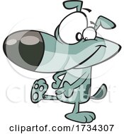 Poster, Art Print Of Clipart Cartoon Dog Showing An Ankle Tattoo