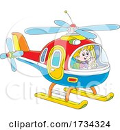 Poster, Art Print Of Little Boy Piloting A Helicopter