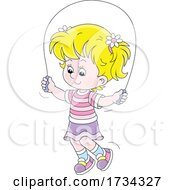 Little Girl Using A Jump Rope
