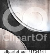 Grunge Blackboard Texture Background With Silver Metal Plates