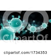 Poster, Art Print Of 3d Medical Banner With Abstract Virus Cells