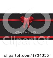 Poster, Art Print Of Valentines Day Banner With Red Ribbon And Heart