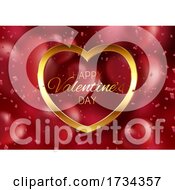 Poster, Art Print Of Valentines Day Background With Gold Heart