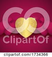 Poster, Art Print Of Elegant Valentines Day Background With Gold Hearts