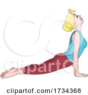 Cartoon Woman Doing Yoga Upward Facing Dog Pose