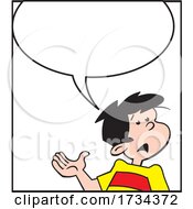 Cartoon Boy Explaining Under A Word Balloon