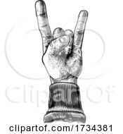 Heavy Metal Rock Music Hand Sign Gesture by AtStockIllustration