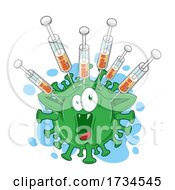 Poster, Art Print Of Vaccine Needle Injected Into A Covid Virus