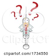 Poster, Art Print Of Covid Vaccine Syringe With Question Marks