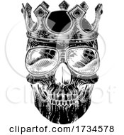 Poster, Art Print Of Skull Cool Sunglasses Skeleton In Shades And Crown