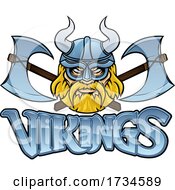 Viking Crossed Axes Mascot Warrior Sign Graphic