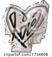 Poster, Art Print Of Sketched Valentine Love Heart