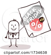 Stick Man With A Black Friday Sale Ad