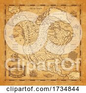 Poster, Art Print Of Ancient North America And United States Map