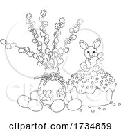 Poster, Art Print Of Easter Cake And Eggs By A Vase