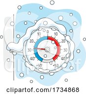 Poster, Art Print Of Outdoor Thermometer In The Snow