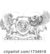 Coat Of Arms Crest Griffin Horse Family Shield