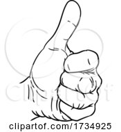 Poster, Art Print Of Hand Thumbs Up Gesture Thumb Out Fingers In Fist