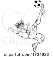 Poster, Art Print Of Tiger Soccer Football Player Animal Sports Mascot